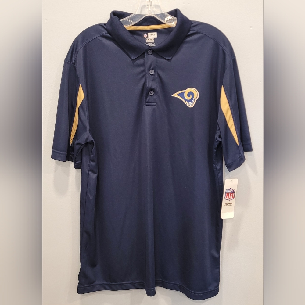 LA Rams NFL Team Apparel, Collar Polo Shirt, 3 Button Brand New With Tag, Size L